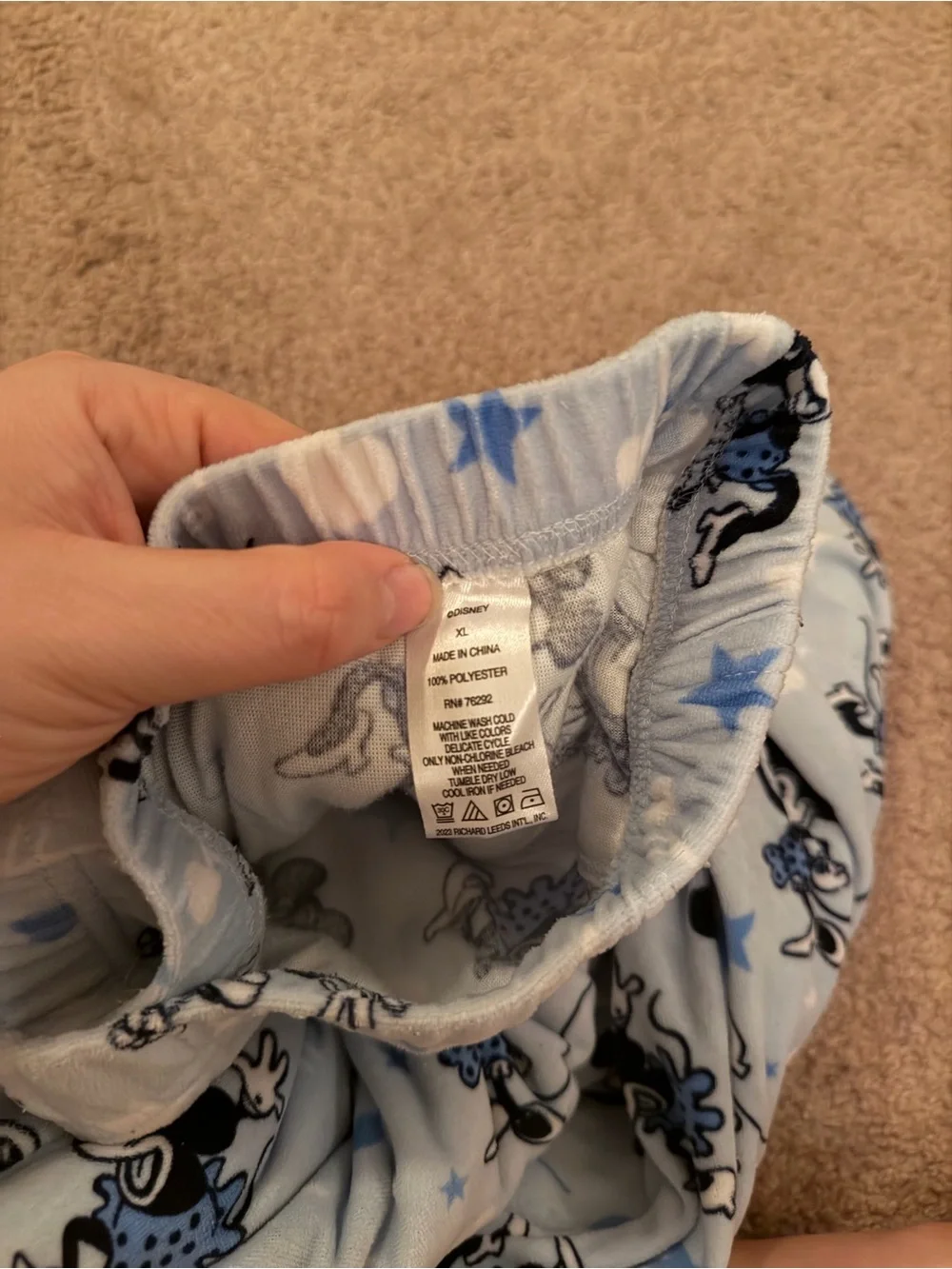 Disney Women’s Light Blue Mickey Minnie Soft Print Pajama Pants - Picture 2 of 2